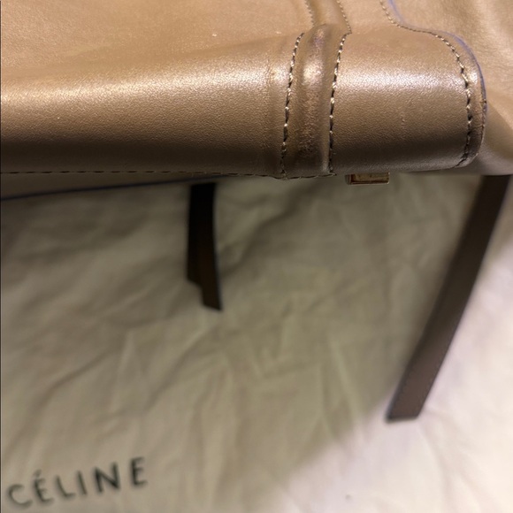 Celine Taupe Leather Satchel - Picture 8 of 10